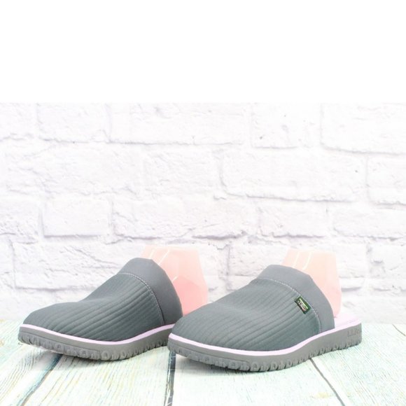 LL Bean Gray Polyester Slip On Airlight Scuffs Indoor Slippers Size 10 M - Picture 2 of 9